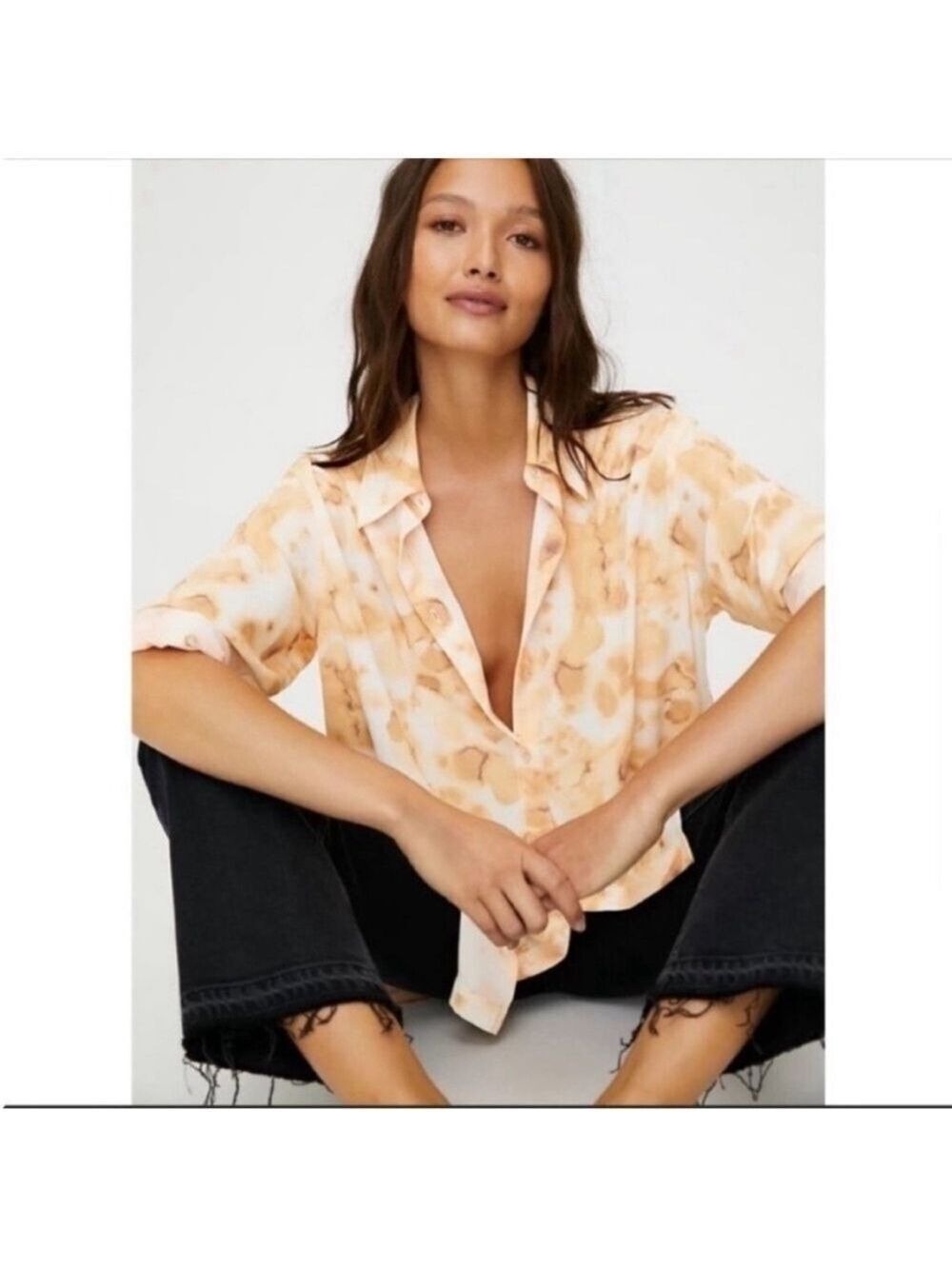 Aritzia Wilfred Free Brinley Blouse Oversized Long Sleeve Button Up Top Small